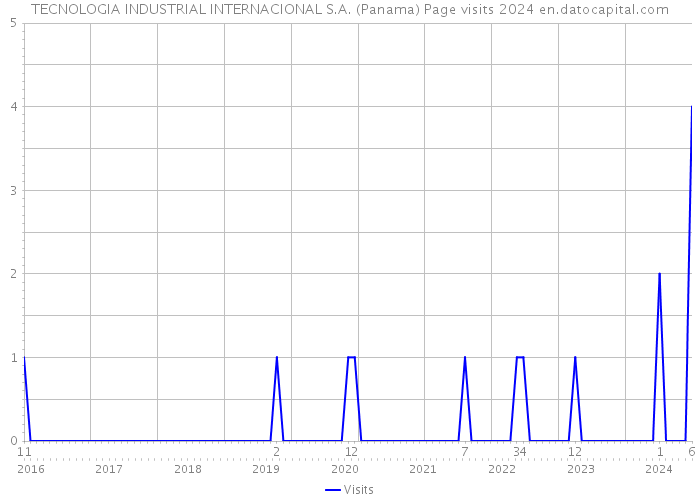 TECNOLOGIA INDUSTRIAL INTERNACIONAL S.A. (Panama) Page visits 2024 