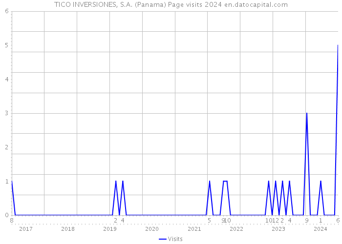 TICO INVERSIONES, S.A. (Panama) Page visits 2024 