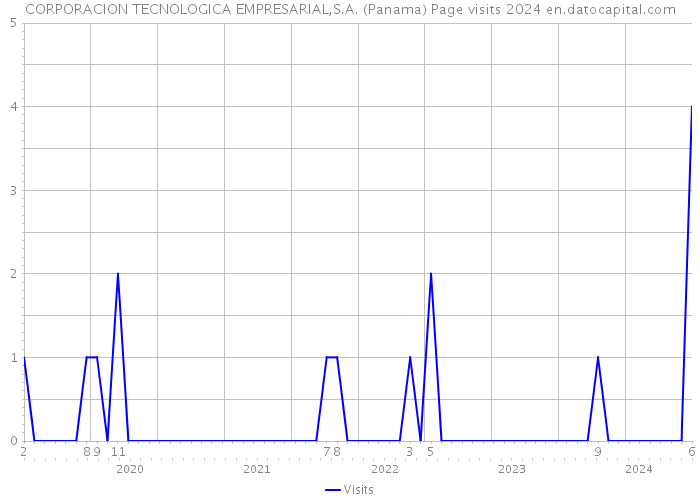 CORPORACION TECNOLOGICA EMPRESARIAL,S.A. (Panama) Page visits 2024 