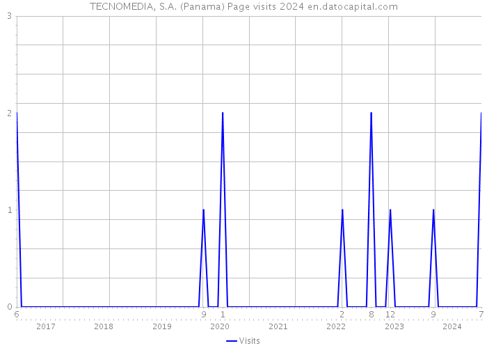 TECNOMEDIA, S.A. (Panama) Page visits 2024 