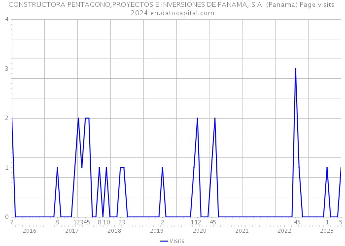 CONSTRUCTORA PENTAGONO,PROYECTOS E INVERSIONES DE PANAMA, S.A. (Panama) Page visits 2024 
