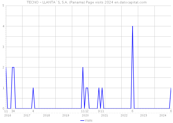 TECNO - LLANTA´S, S.A. (Panama) Page visits 2024 