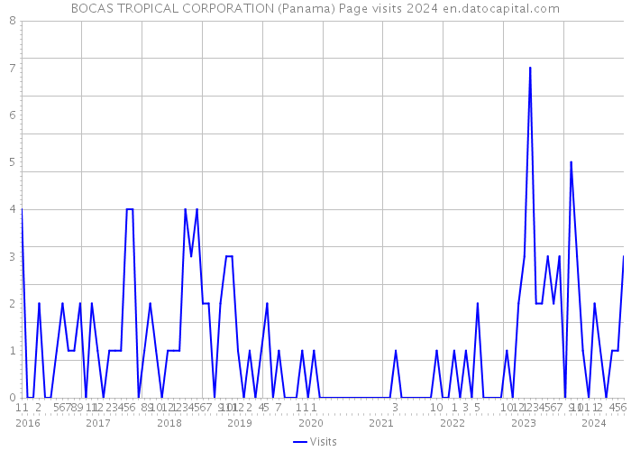 BOCAS TROPICAL CORPORATION (Panama) Page visits 2024 