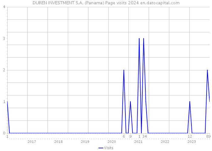 DUREN INVESTMENT S.A. (Panama) Page visits 2024 