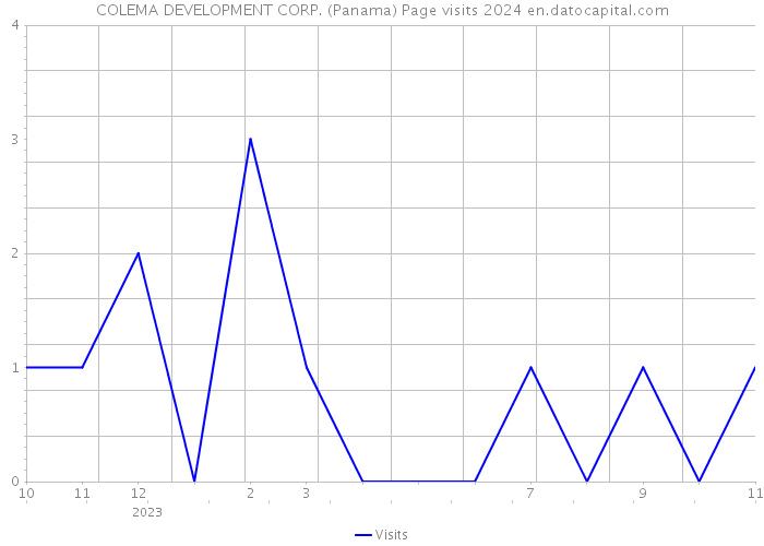 COLEMA DEVELOPMENT CORP. (Panama) Page visits 2024 